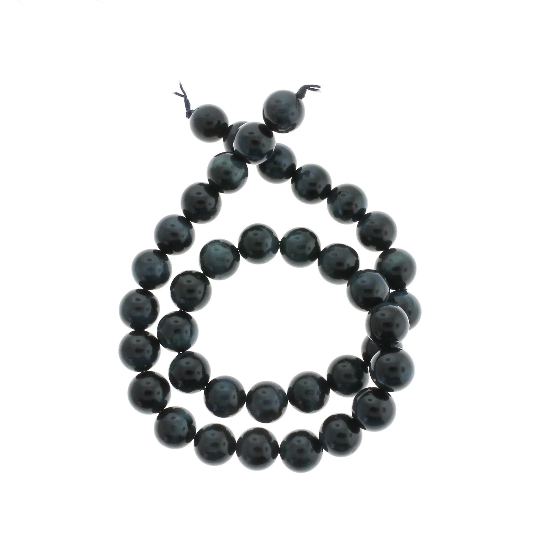 Perles rondes en oeil de tigre naturel 4mm - 14mm - Choisissez votre taille - Bleu foncé - 10 perles - BD741
