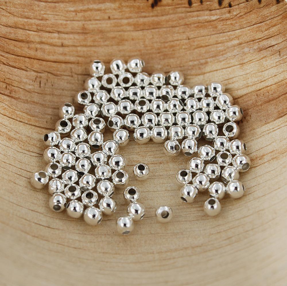 Round Spacer Beads 4mm x 4mm - Silver Tone - 500 Beads- FD232