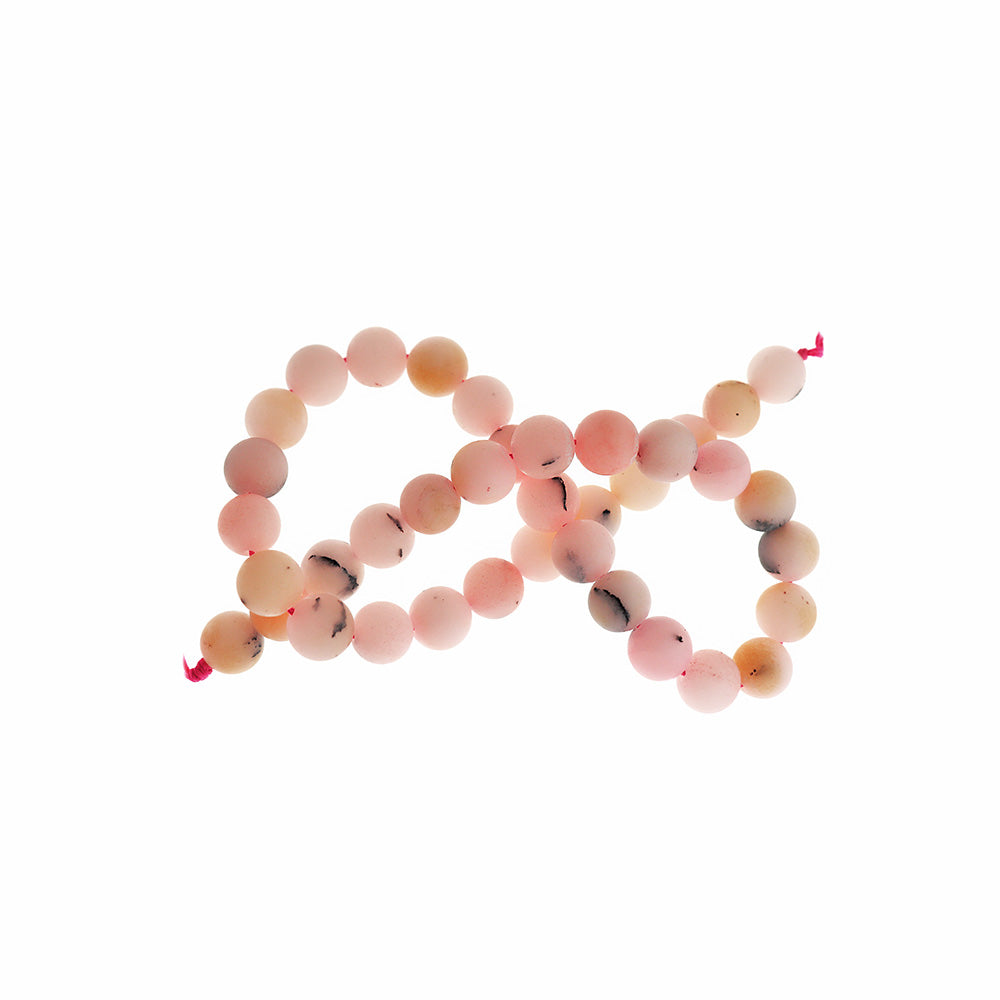 Round Synthetic Opal Beads 6mm - 10mm - Choose Your Size - Pink - 1 Full Strand - BD2821