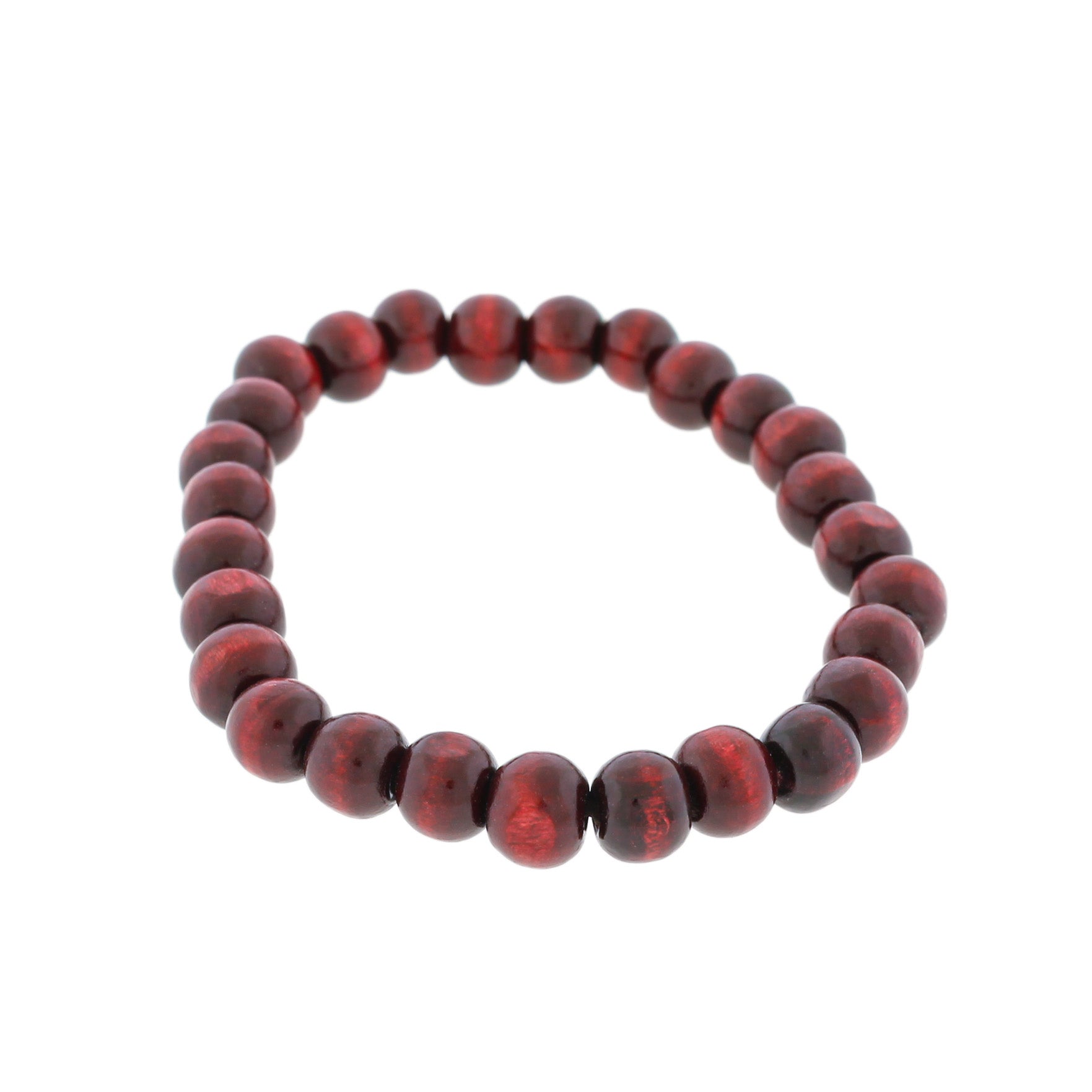 Round Wood Bead Bracelet - 8mm / 56mm - Choose from 8 Colors!