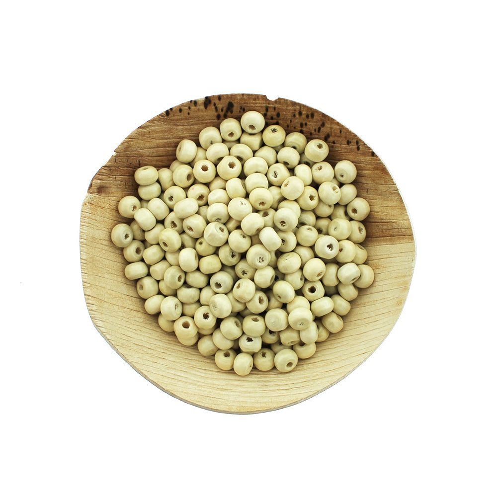 Round Wood Beads 6mm - Unfinished Wheat - 750 Beads - BD1087