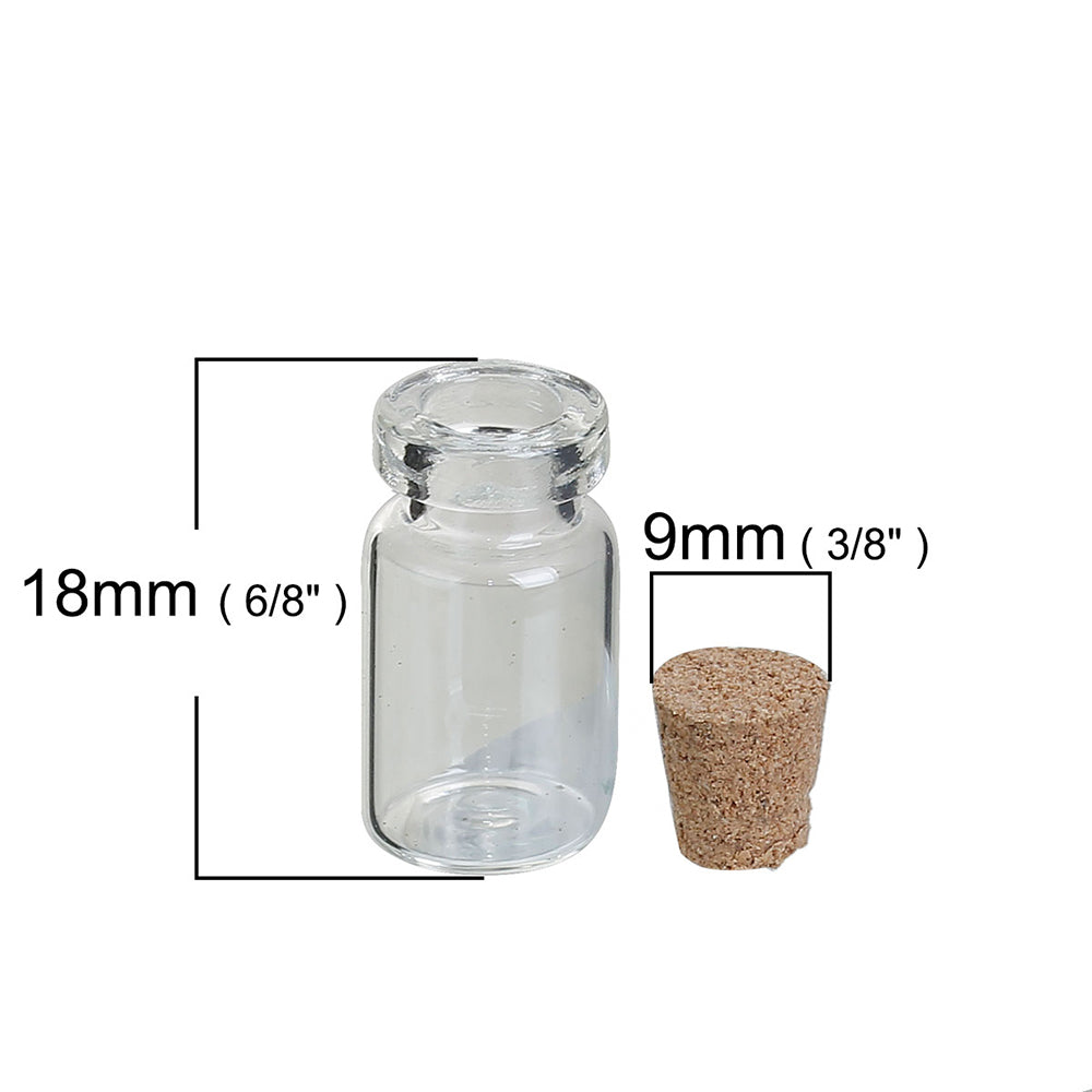 SALE 4 Wish Bottles Glass Charms - Z077