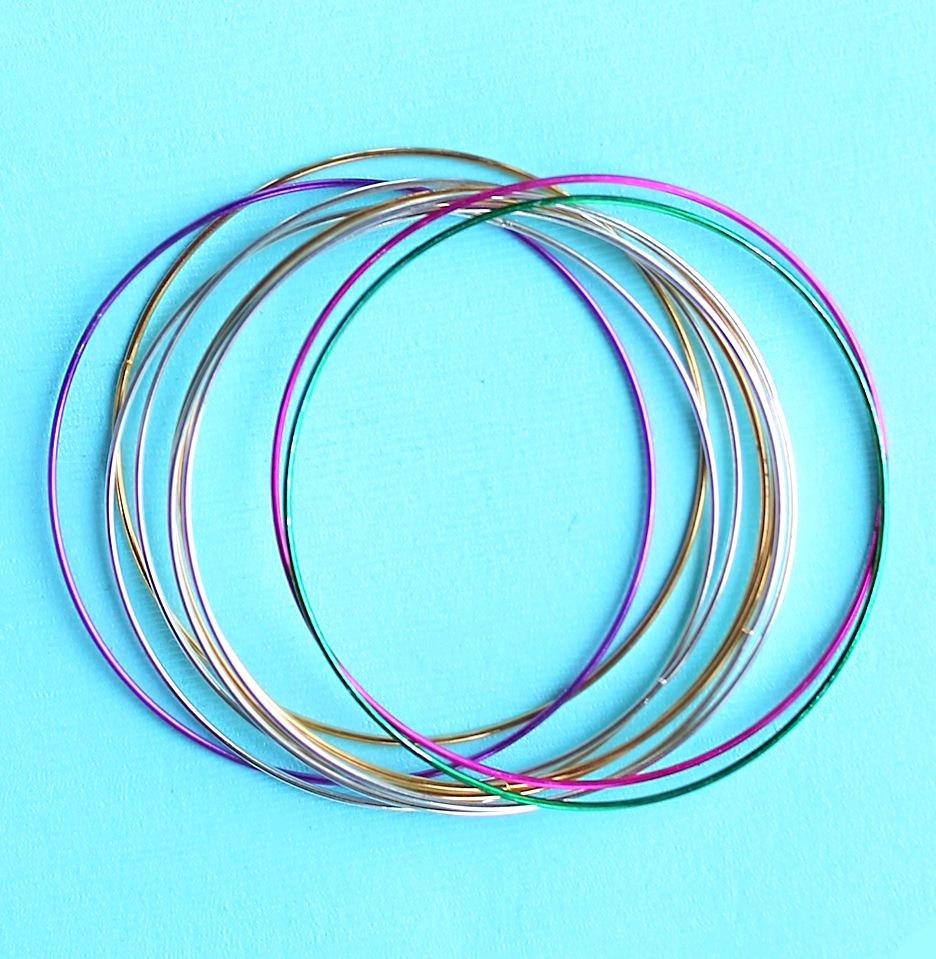 SALE 5 Sets Bangle Bracelets Perfect Base for Jewelry Creations Set of 10 Total 50 Bracelets - FF910