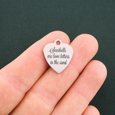 Seashells Stainless Steel Charms - are love letters in the sand - BFS011-1215