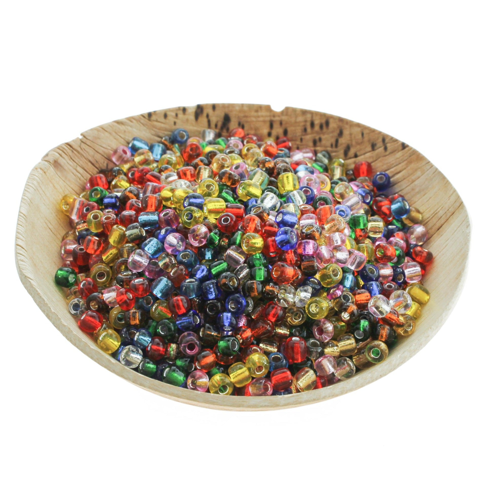 Perles de verre de rocaille 6/0 4mm - Couleurs arc-en-ciel argentées assorties - 100g 1480 perles - BD253