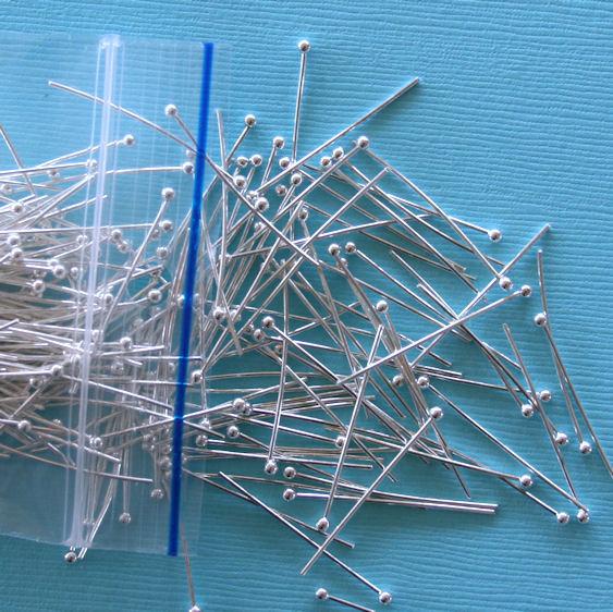 Épingles à tête sphérique argentées - 30 mm - 300 pièces - PIN09