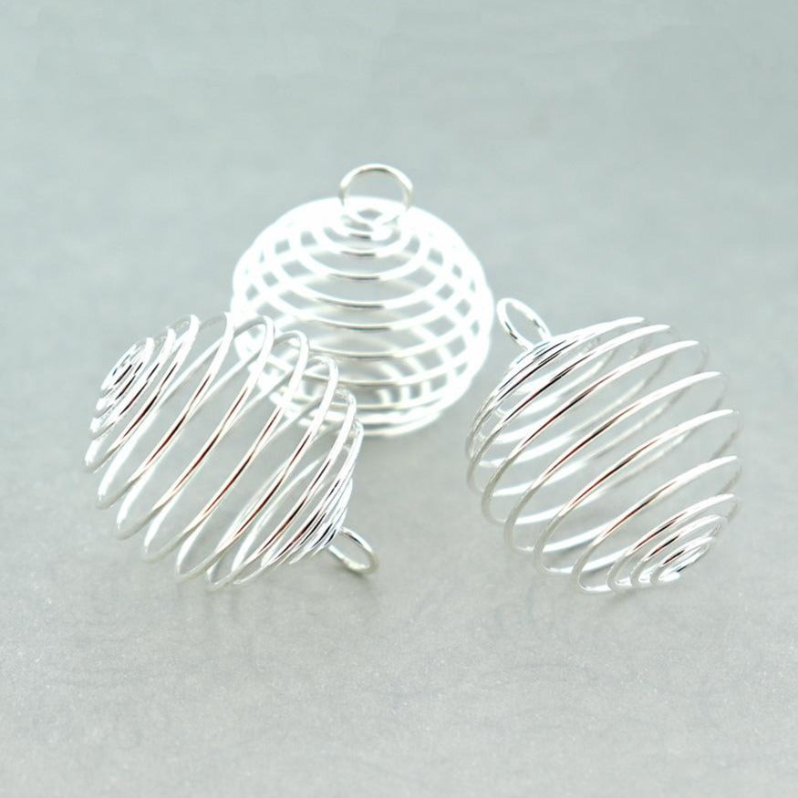 Cages à perles argentées - 30 mm x 24 mm - 30 pièces - FD812