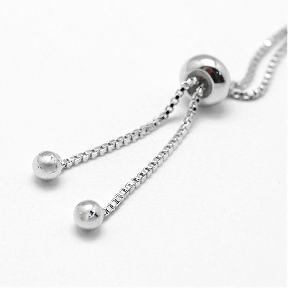 Silver Tone Box Chain Bracelet Base 240mm - 1mm - 1 Bracelet - Z791