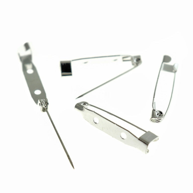 Silver Tone Brooch Pins - 32mm x 6mm - 20 Pieces - FD225