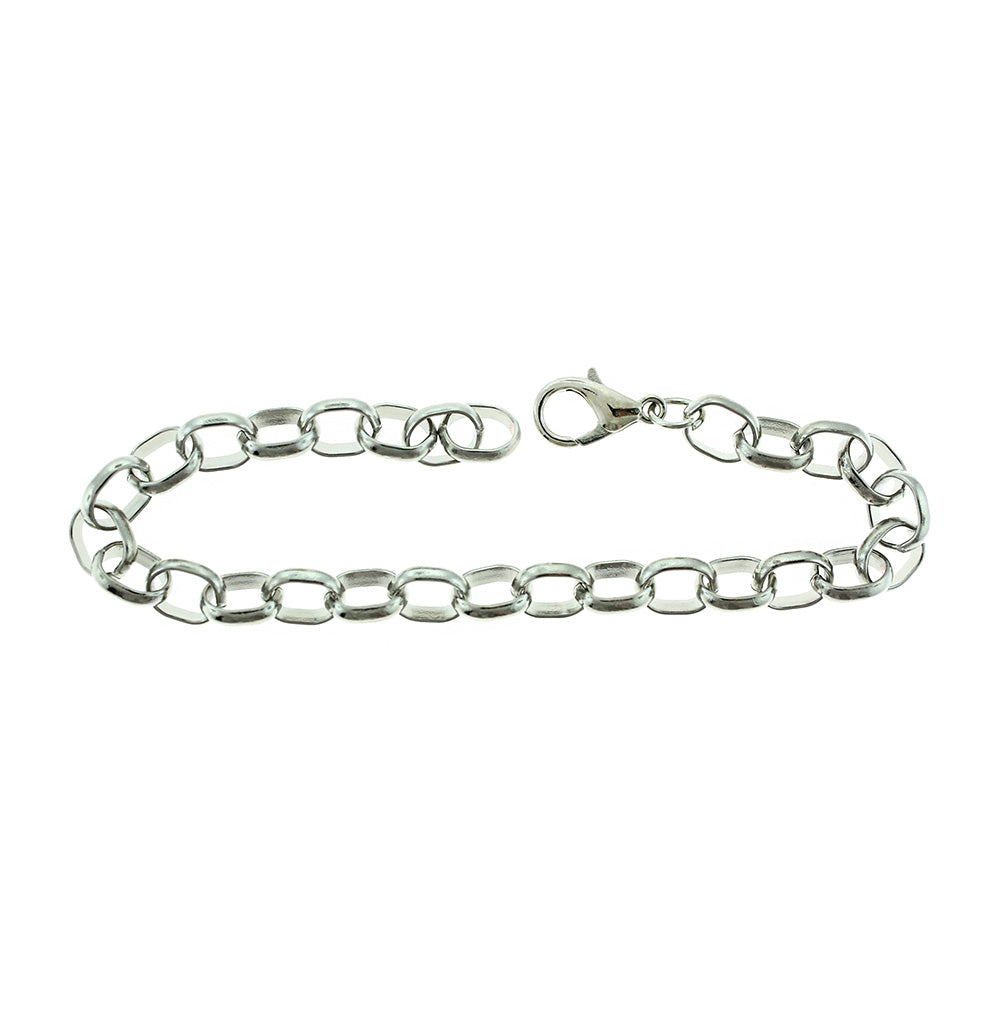 Silver Tone Cable Chain Bracelet 7.87" - 8mm - Choose Your Quantity!