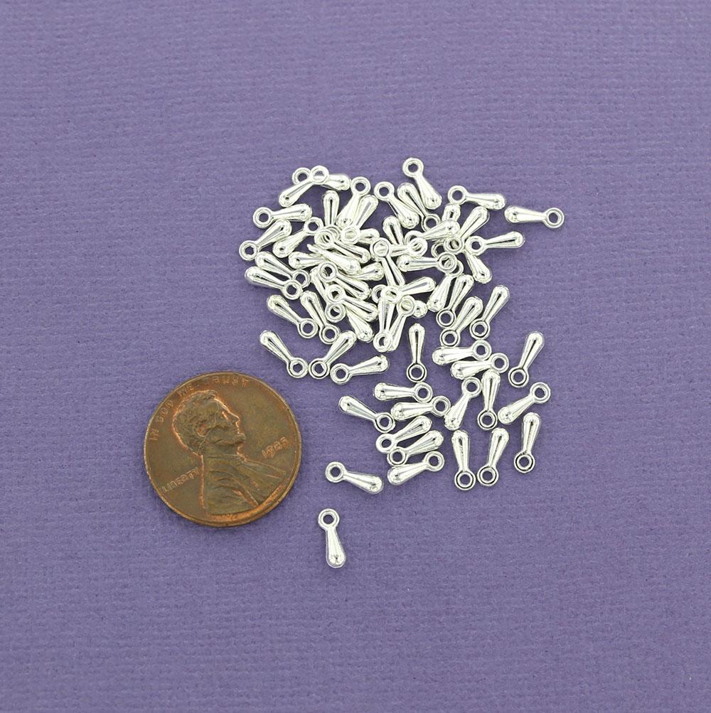 Goutte de chaîne argentée - 7 mm x 2,5 mm - 100 pièces - FD314