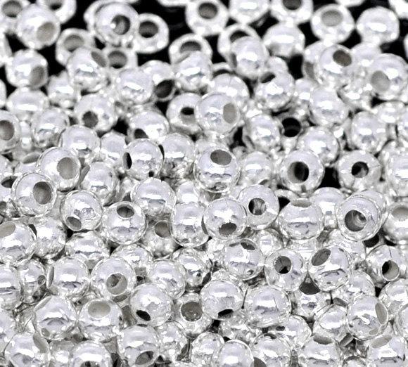 Silver Tone Crimp Beads - 2mm - 250 Pieces - FD050
