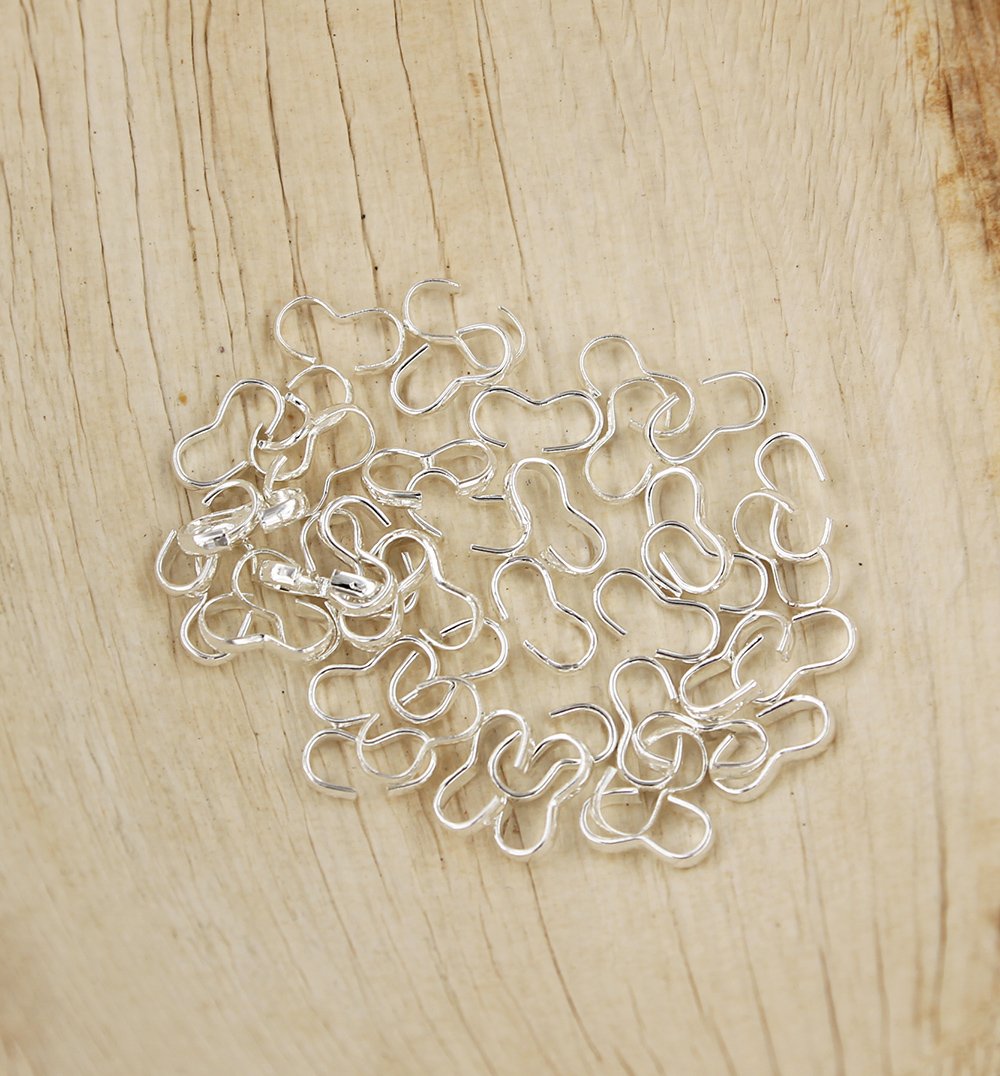 Embouts de cordon de connecteur à sertir argentés - 9 mm x 4 mm - 100 pièces - Z840