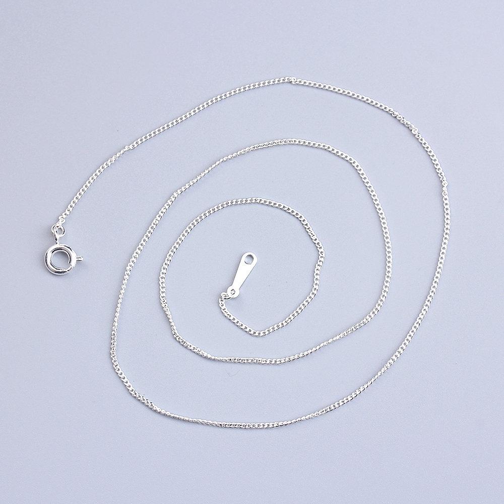 Silver Tone Curb Chain Necklace 19" - 2mm - Choose Your Quantity!