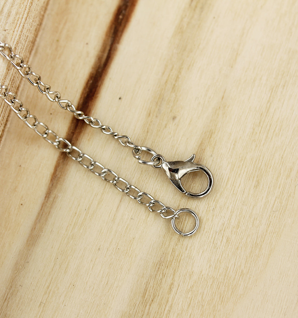 Collier chaîne gourmette ton argent 24" - 2,5 mm - 12 colliers - N479