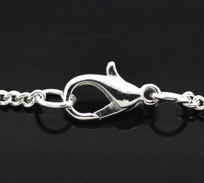 Chaîne maille gourmette ton argent 24" - 2mm - Choisissez votre quantité - N004