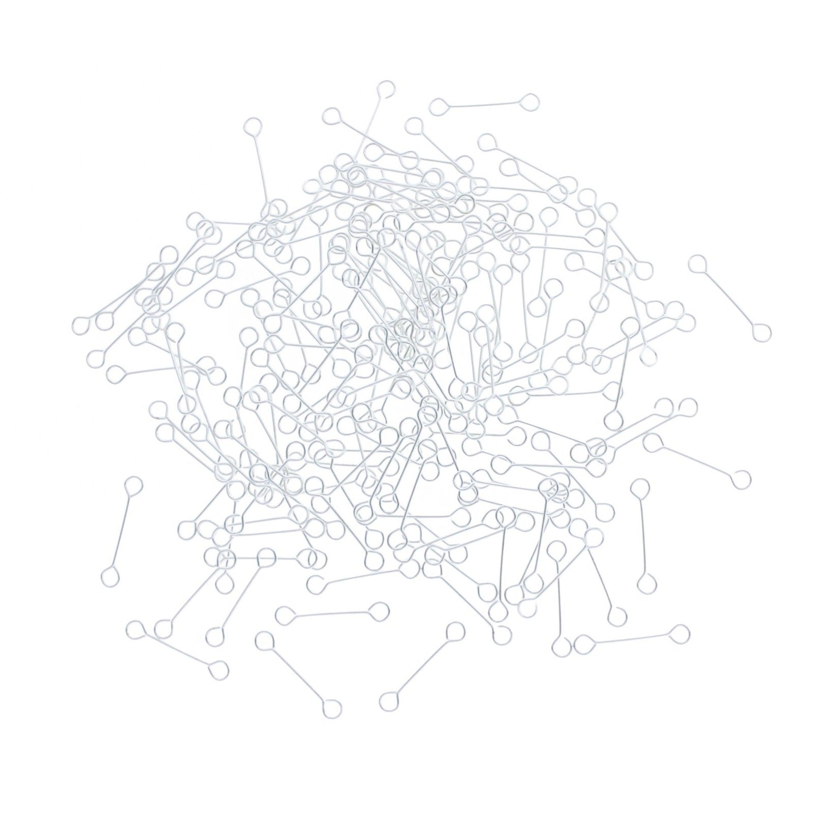 Épingles à double œil argentées - 15 mm - 100 pièces - PIN116