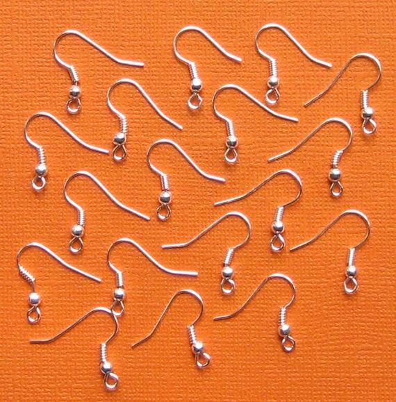 Boucles d'oreilles argentées - Crochets de style français - 20 mm x 17 mm - 200 pièces 100 paires - Z050