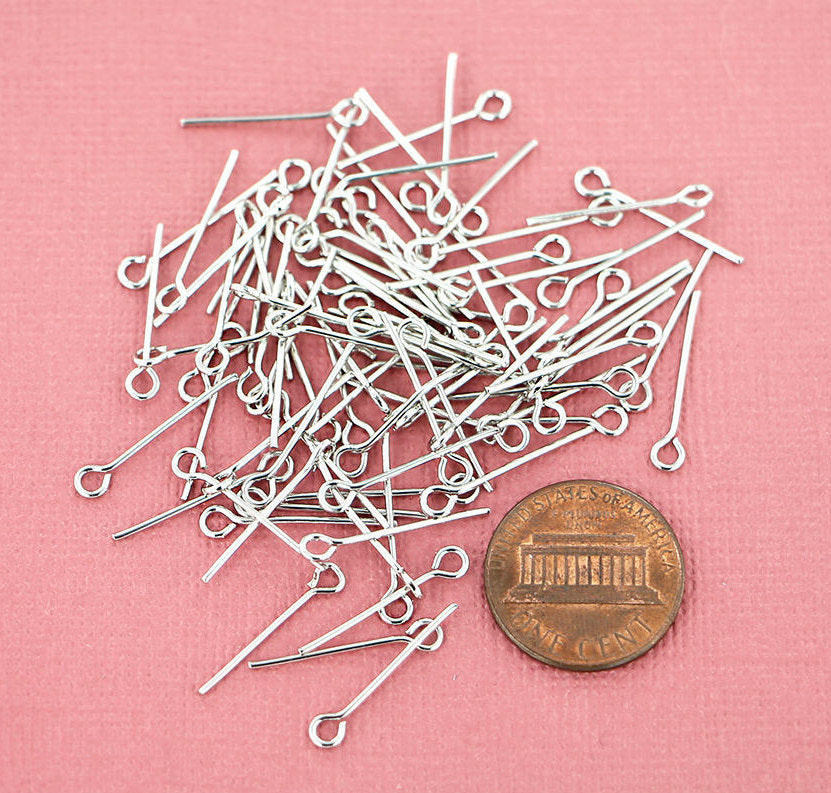 Silver Tone Eye Pins - 18mm - 500 Pieces - PIN46