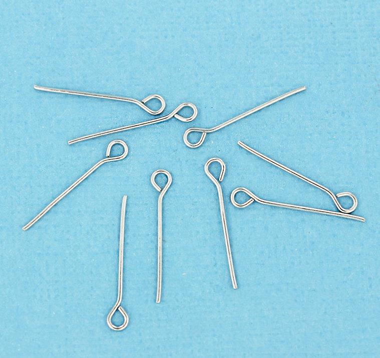Silver Tone Eye Pins - 20mm - 250 Pieces - PIN057