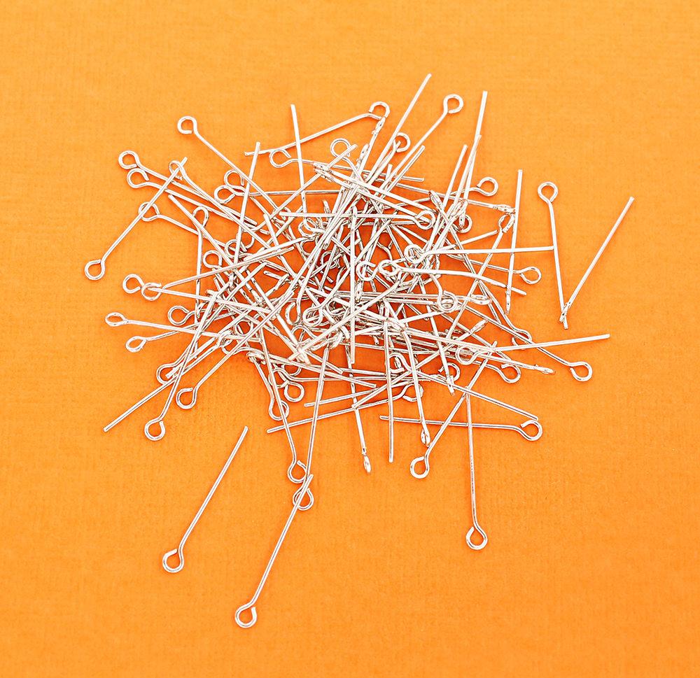 Épingles à œil argentées - 24 mm - 100 pièces - PIN56