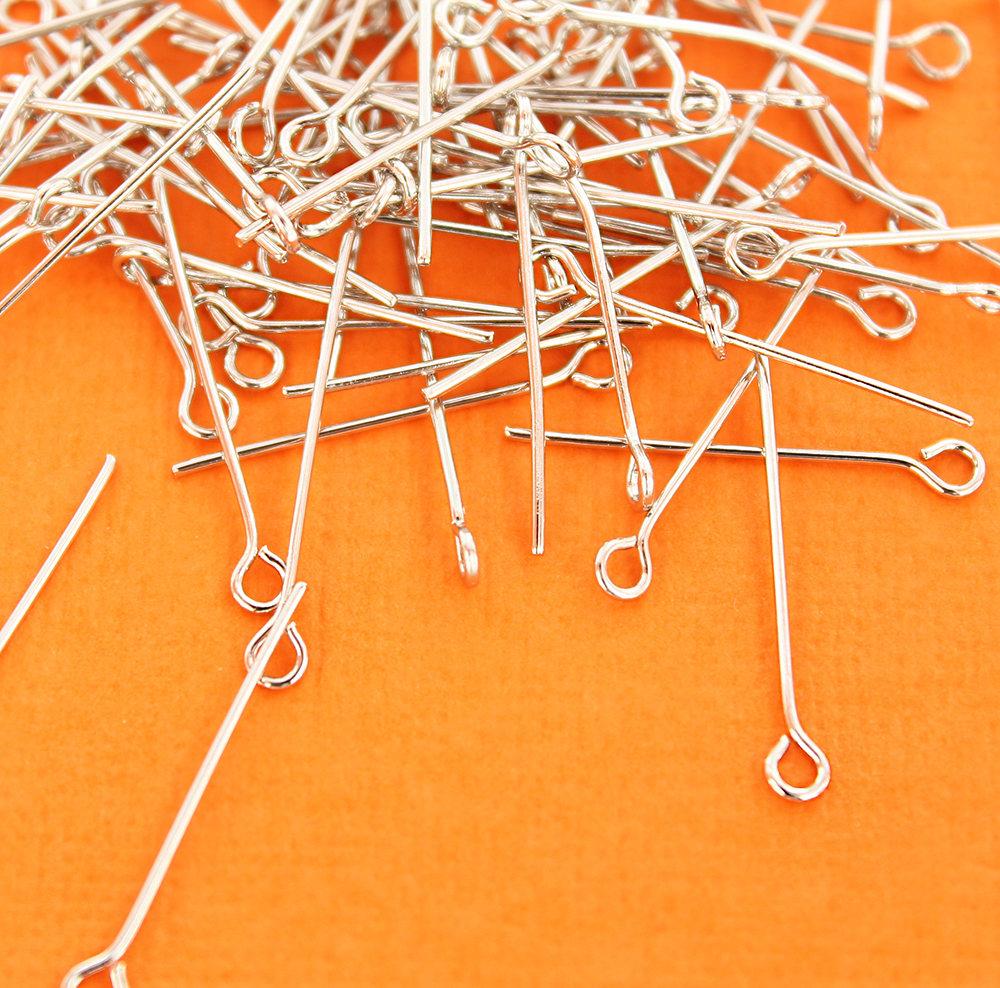Épingles à œil argentées - 24 mm - 100 pièces - PIN56