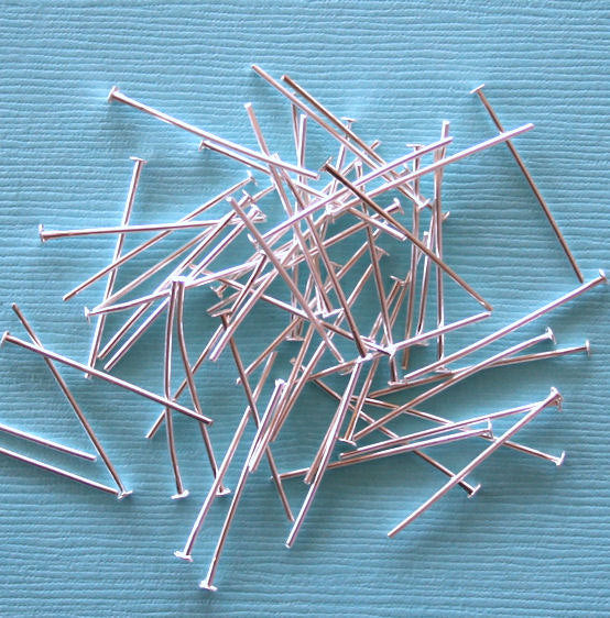 Silver Tone Flat Head Pins - 30mm - 300 Pieces - PIN02