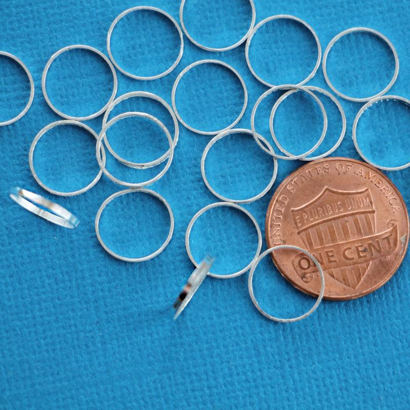 Silver Tone Jump Rings 10mm x 1mm - Closed 18 Gauge - 100 Rings - FD210