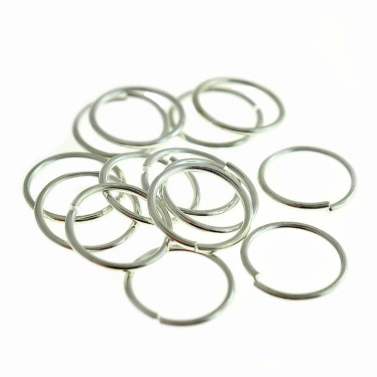 Anneaux argentés 22 m x 2 mm - calibre 12 ouvert - 20 anneaux - J023