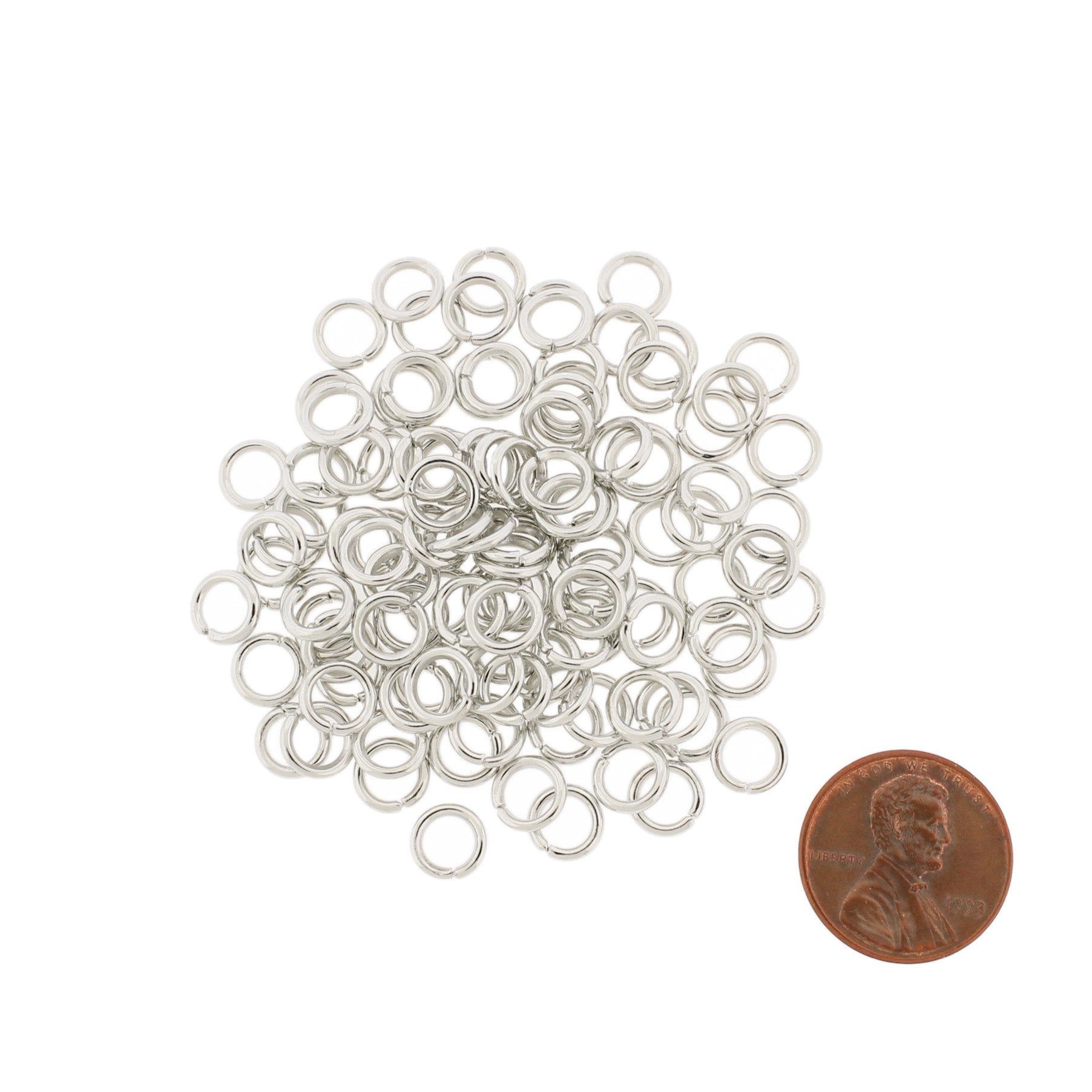 Silver Tone Jump Rings 7mm x 1.2mm - Open 16 Gauge - 250 Rings - J052