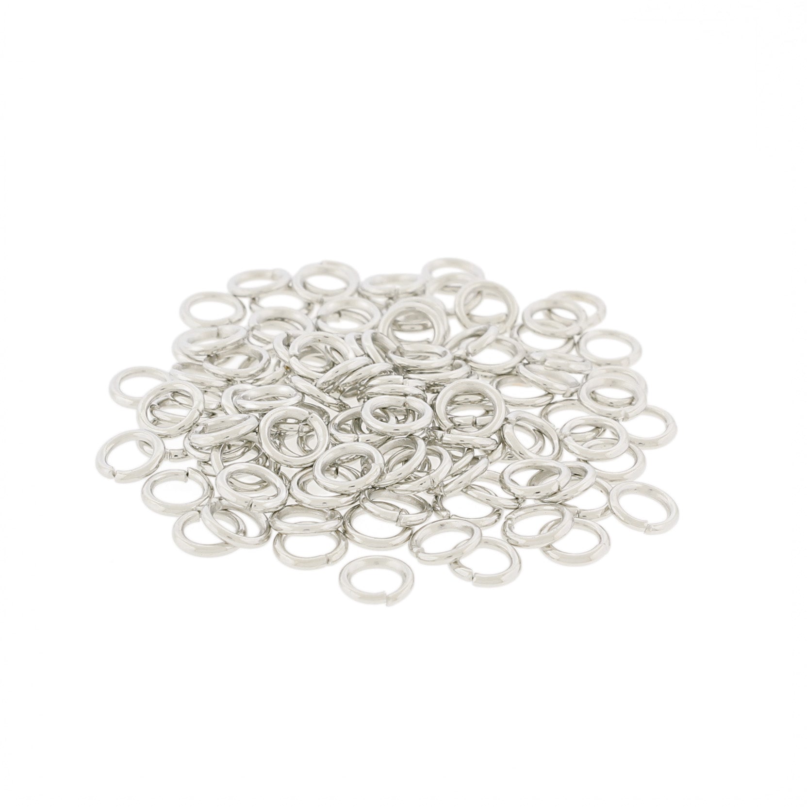 Silver Tone Jump Rings 7mm x 1.2mm - Open 16 Gauge - 250 Rings - J052