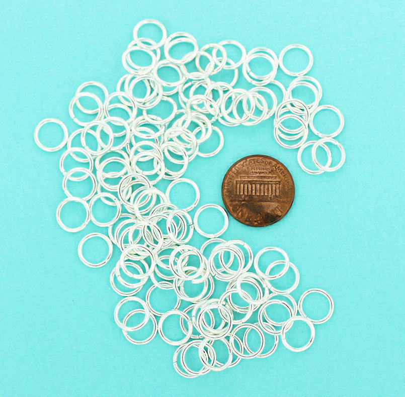 Silver Tone Jump Rings 9mm x 1.2mm - Open 16 Gauge - 250 Rings - J050