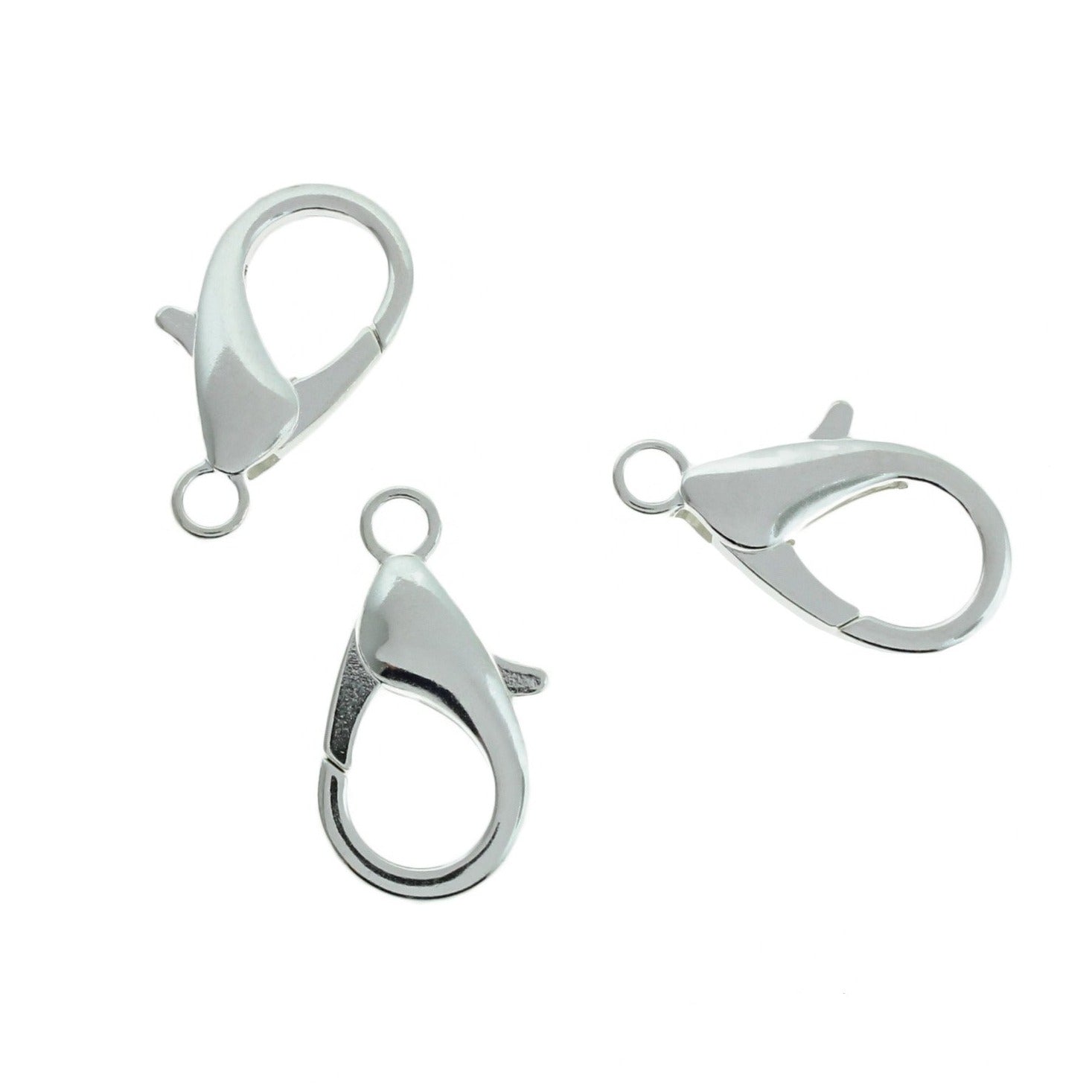 Silver Tone Lobster Clasps 23mm x 12mm - 10 Clasps - FF279