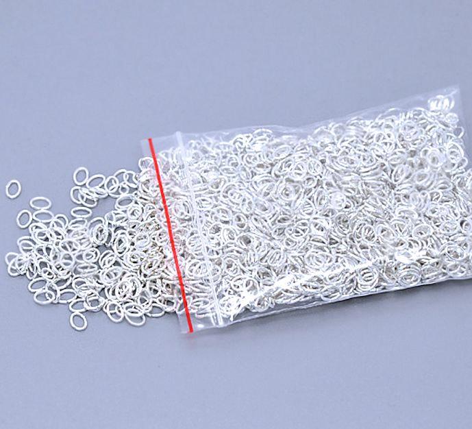 Silver Tone Oval Jump Rings 5.5mm x 4mm x 0.7mm - Open 21 Gauge - 200 Rings - J056