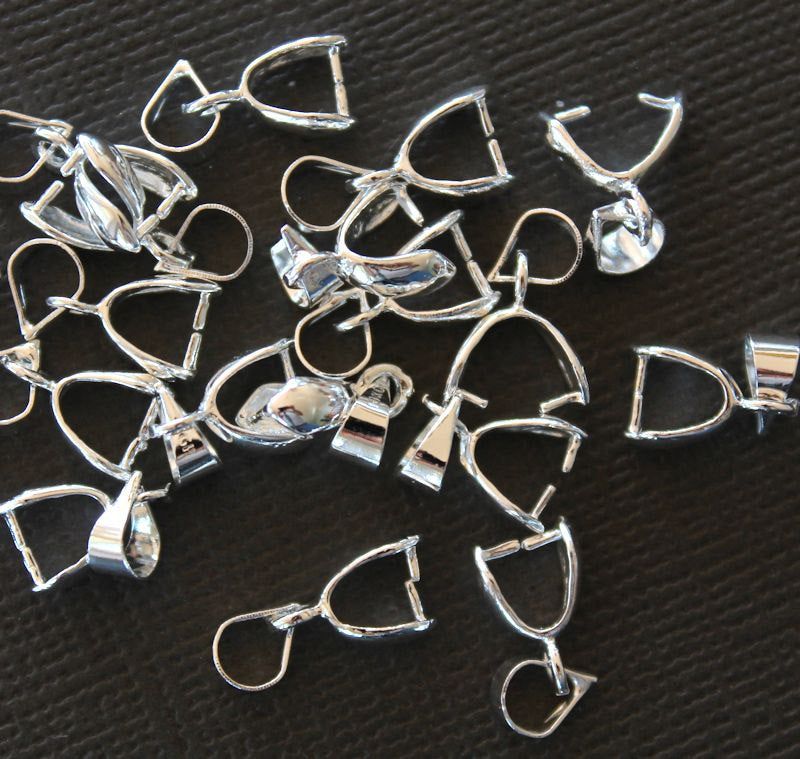 Silver Tone Pinch Bail - 5mm x 15mm - 10 Pieces - FD005