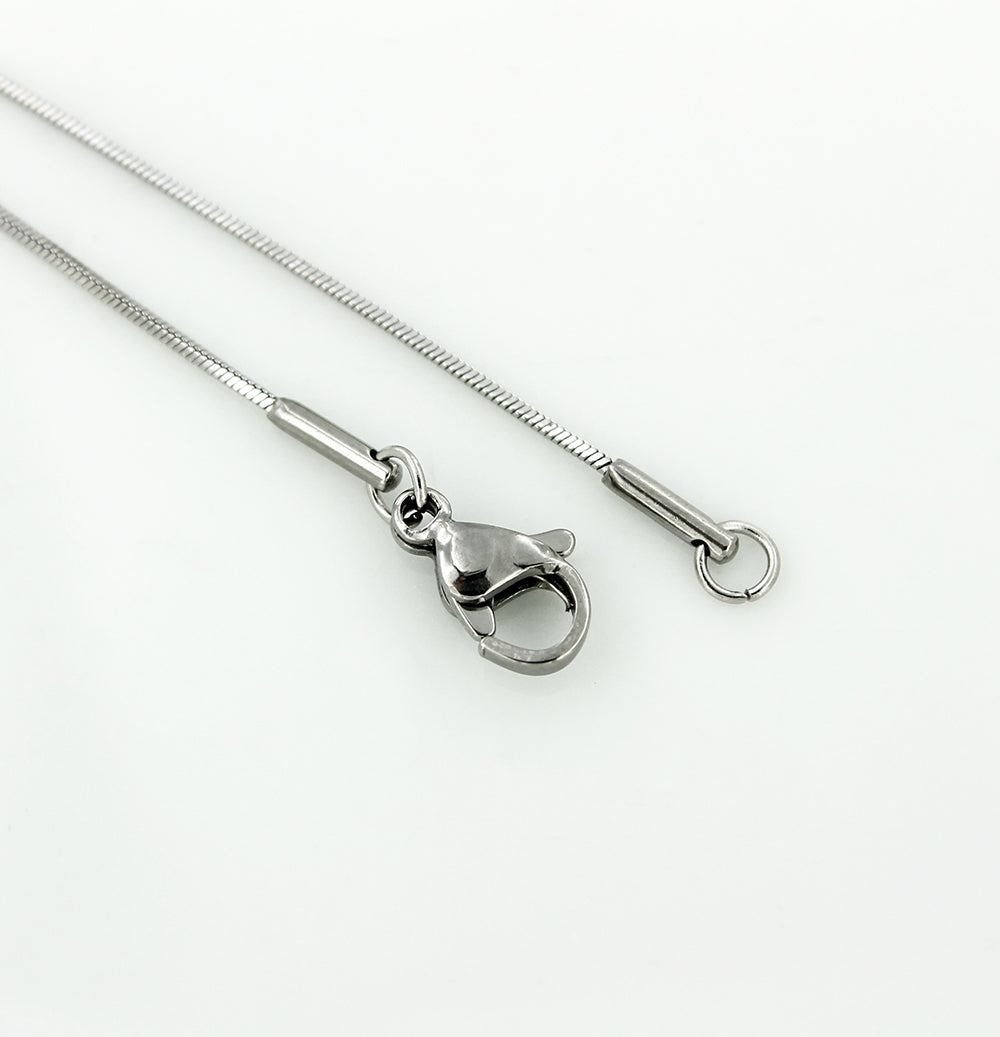 Silver Tone Snake Chain Necklace 18" - 1mm - Choose Your Quantity!