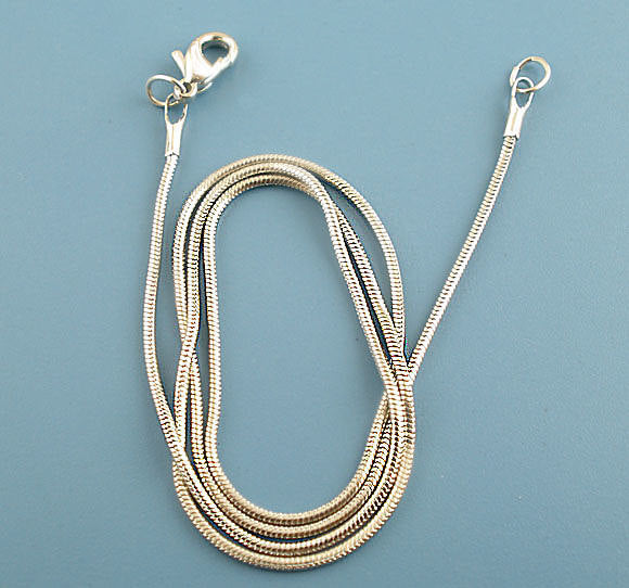 Silver Tone Snake Chain Necklaces - 1.2mm - Choose Your Length