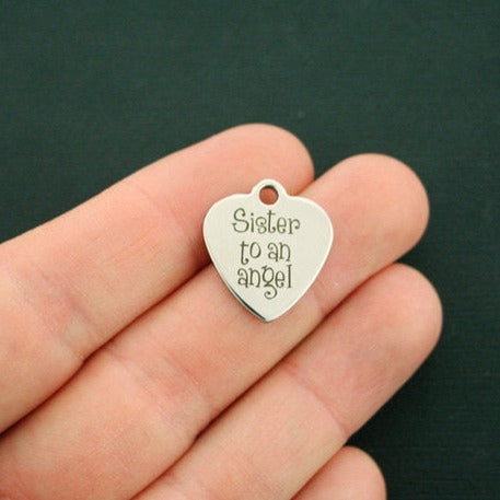 Sister to an Angel Stainless Steel Charms - BFS011-1867