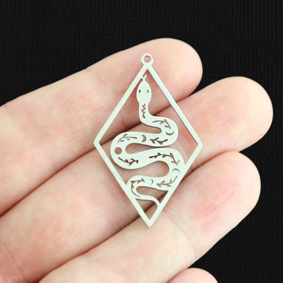 Snake Stainless Steel Charm 2 Sided - SSP512