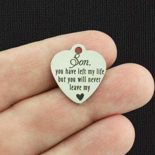 Son Stainless Steel Charms - you have left my life but you will never leave my heart - BFS011-5466