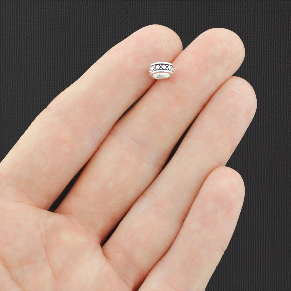 Perles d'espacement 8 mm x 3 mm - ton argent antique - 50 perles - SC5873