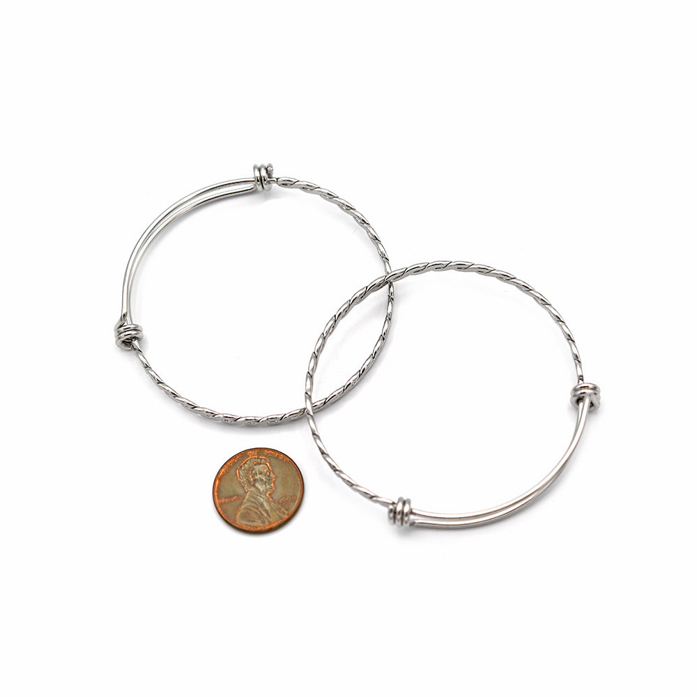 Stainless Steel Adjustable Bangle - 58mm - 1 Bangle - N678