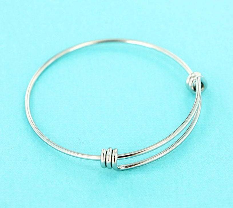 Stainless Steel Adjustable Bangles - 50mm - 5 Bangles - N358