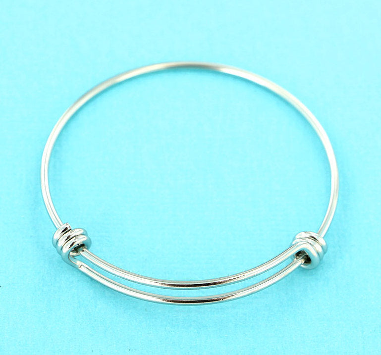 Stainless Steel Adjustable Bangles - 50mm - 5 Bangles - N358