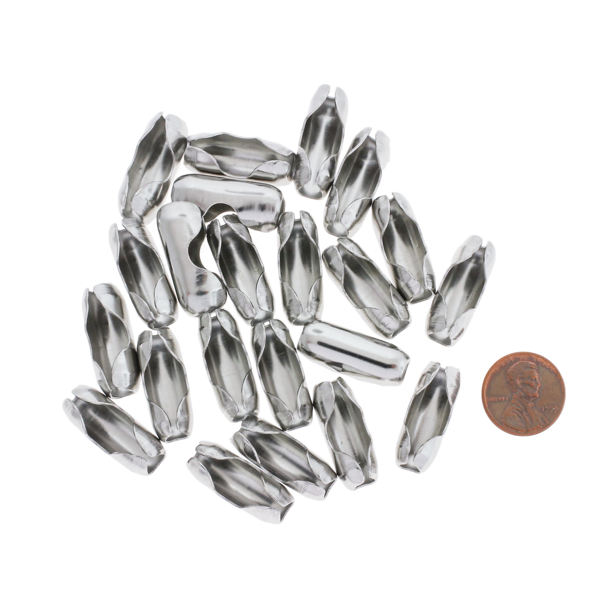 Connecteur de chaîne à billes en acier inoxydable 24 mm x 10 mm - 10 fermoirs - FD1062