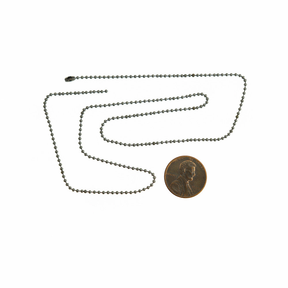 Colliers Chaîne Boule Acier Inoxydable 18" - 1mm - 10 Colliers - N085