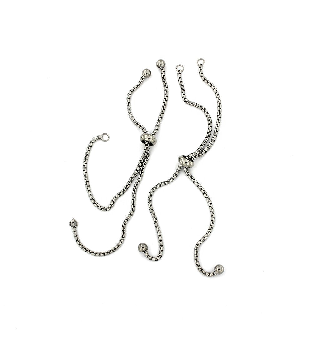 Base de bracelet en acier inoxydable 8" avec rallonge - 1 mm - 1 bracelet - FD681