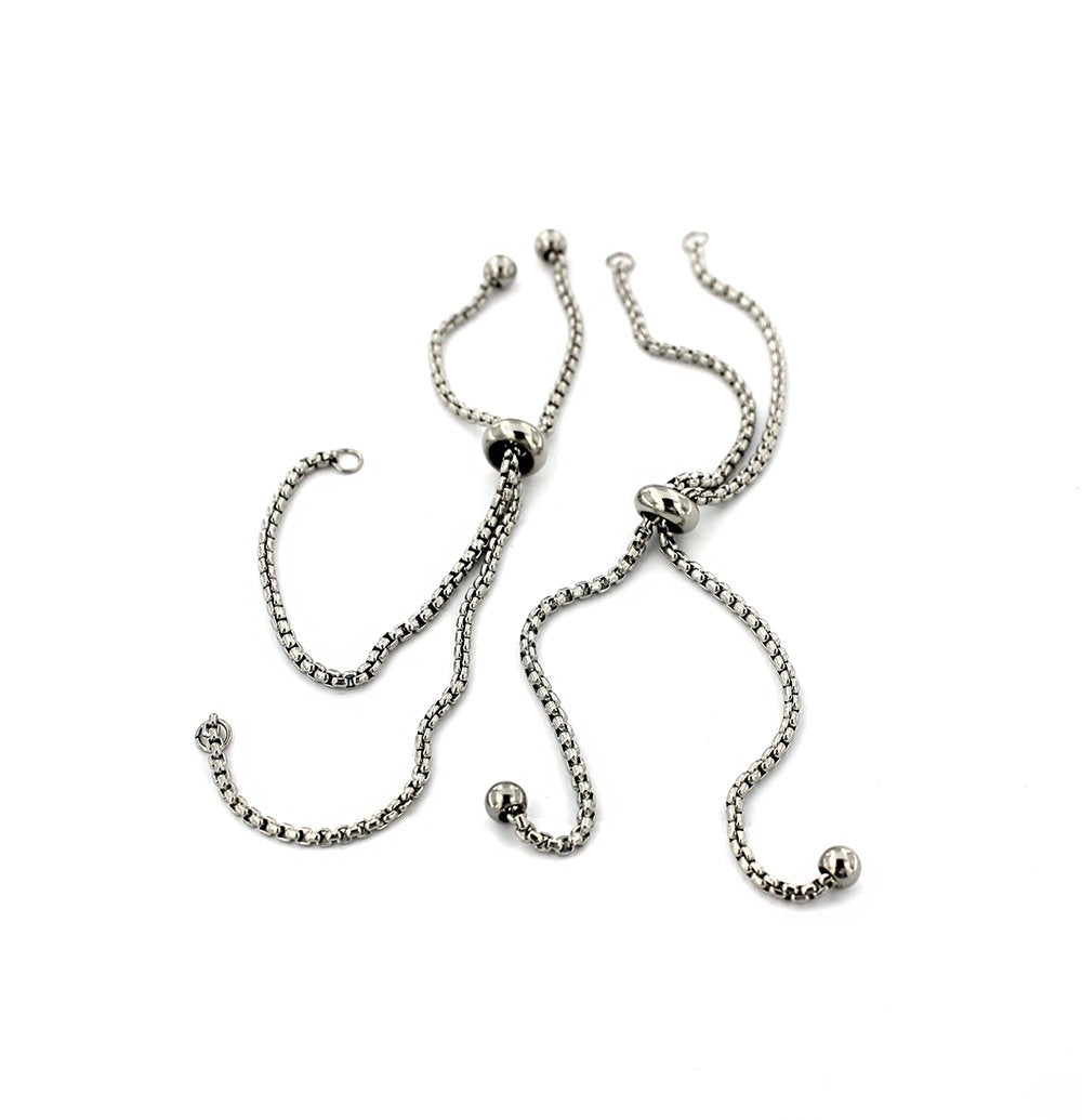 Base de bracelet en acier inoxydable 8" avec rallonge - 1 mm - 1 bracelet - FD681