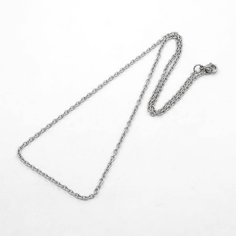 Collier chaîne câble en acier inoxydable - 2mm - Choisissez votre longueur !