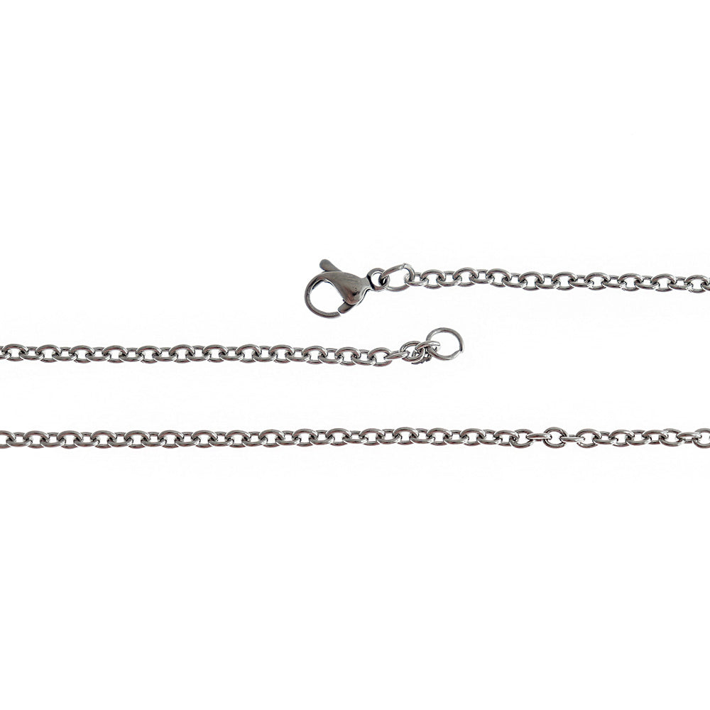 Collier Chaîne Câble Acier Inoxydable 19" - 2mm - 1 Collier - N149
